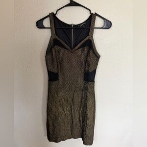 Express Black and Gold Mini Dress